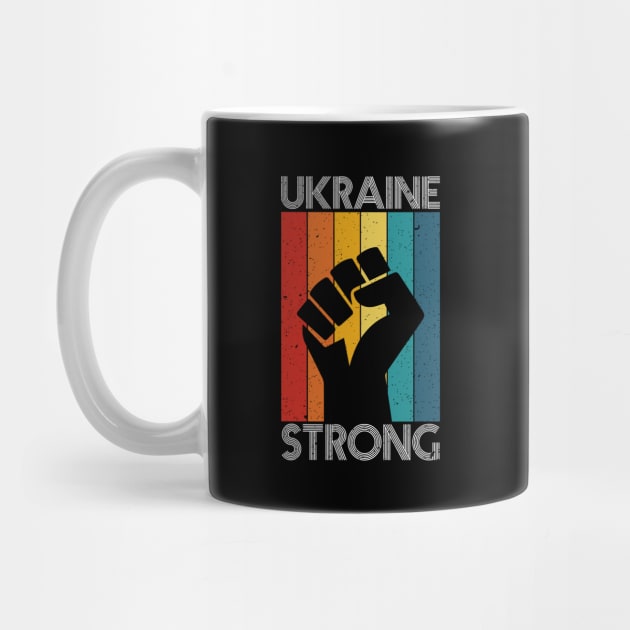 Ukraine Strong Retro Vintage Flag by Teeartspace